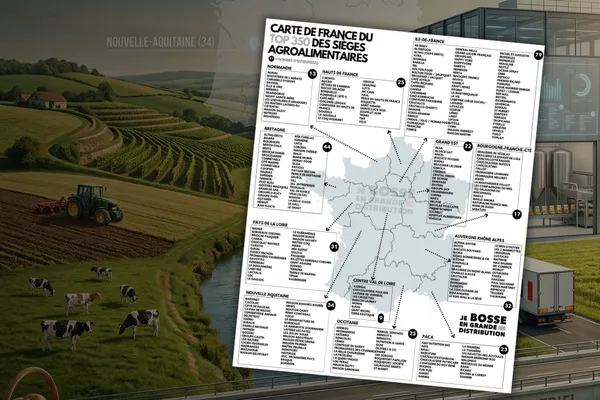Top 350 des sièges agroalimentaires français : la carte qui dessine une puissance décentralisée